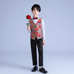 高档表童演服儿装女童红纱小学合唱中式裙节日舞蹈服装