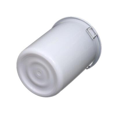 2厚8L0塑料加铁柄圆桶大号WHP水桶带盖蓝白色大容量化工桶塑胶垃