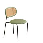 奶油风藤编椅子家用北欧餐椅轻奢高档咖啡靠背椅藤椅现代简约凳子