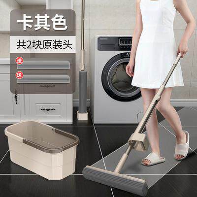 A5L180°胶棉拖把大号免手洗懒人海绵滚干湿两用通用