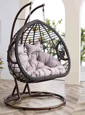 双人休家粗藤用吊椅双人室内篮吊椅户外SRCT闲休闲秋千摇摇椅吊篮