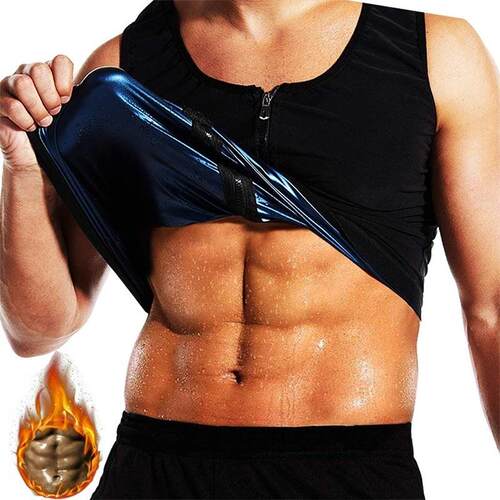 Men's Sweatshirt Zipper Waist, Sports Sweat Tank Top,