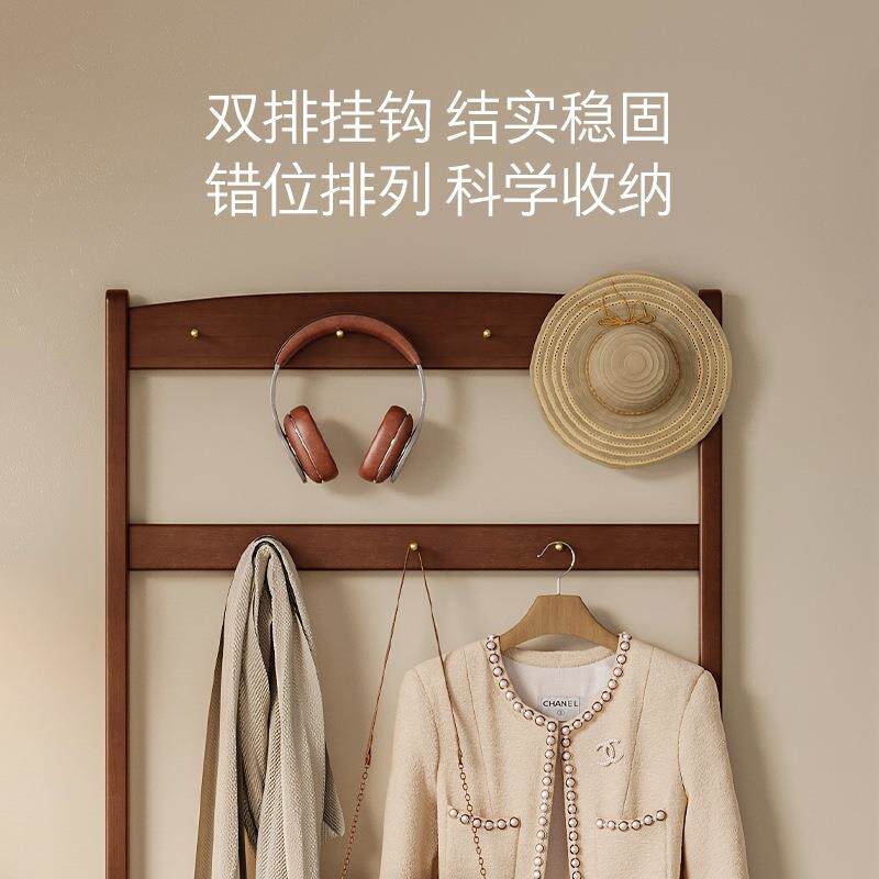实木换鞋凳挂衣架一体家用门口鞋架入户玄关衣架落地放衣服衣帽架
