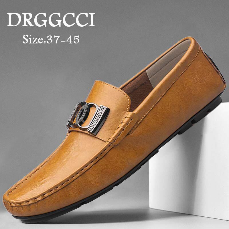 DRGGCCI高档豆豆鞋男士2026新款春秋季真皮软底软面皮鞋驾车男鞋
