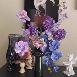 原创设计高质感蓝色紫色仿真花成品插花餐桌花艺假花mimiflower