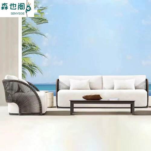 藤编沙发户外休闲阳台三件套组合花园创意酒店庭院别墅室露天家具