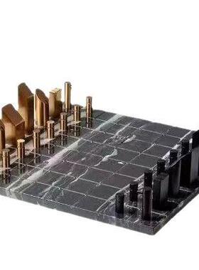 现代简约摆件象棋XO棋盘别墅会所样板间摆件书房客厅摆设工艺品