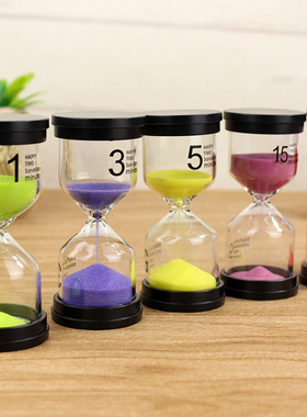 沙漏计儿童刷牙防摔0/分钟十分钟时间流沙瓶漏斗摆件塑料10