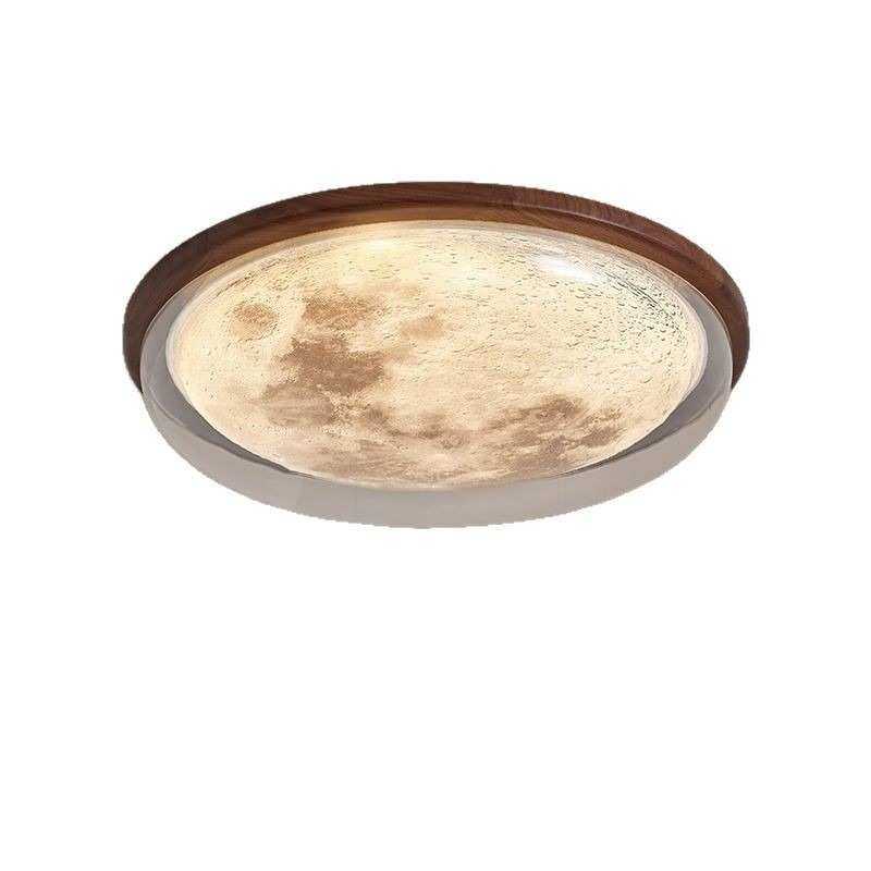 月球灯黑胡桃木卧室灯现代简约中式主卧书房儿童房圆形护眼吸顶灯,家装灯饰光源,智能吸顶灯,淘宝优惠券,粉丝福利购,淘宝优惠卷