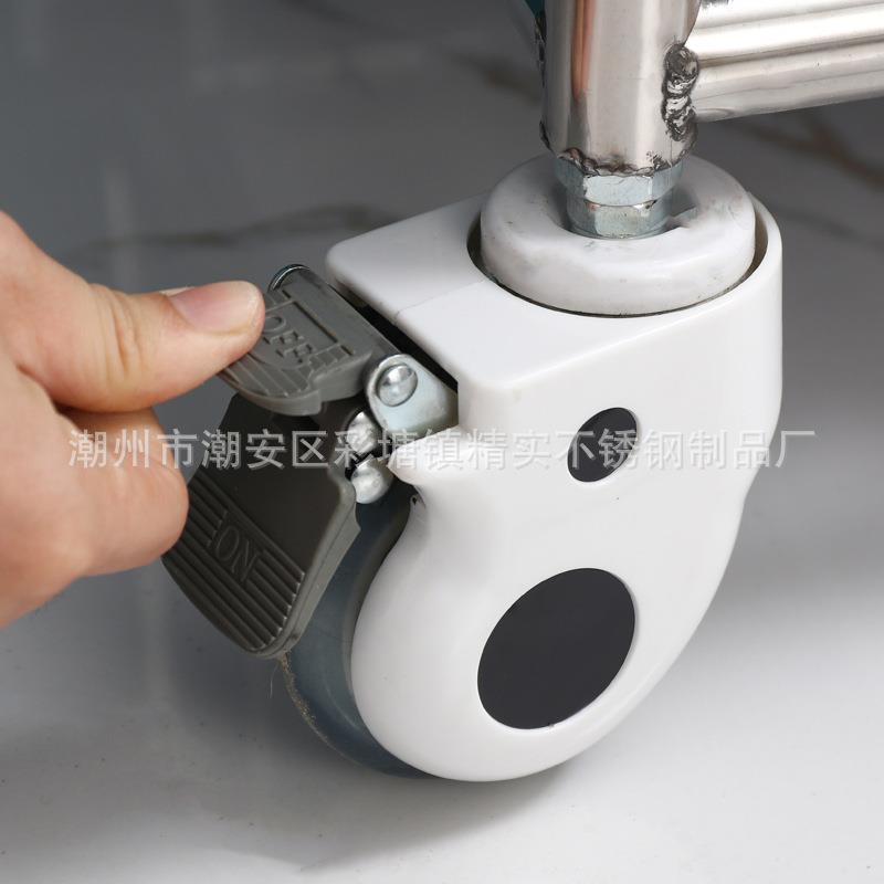 不锈钢晨护车加厚304三层护理车被服车垃圾车可拆卸污物袋污物车