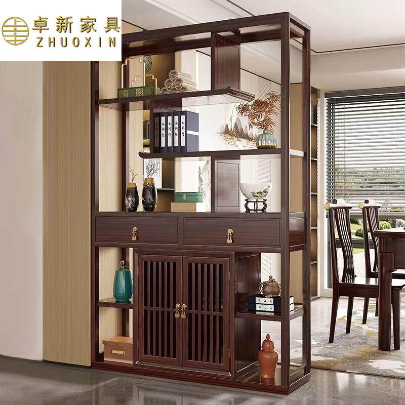 新中式实木间厅柜茶壶置物架子多宝阁茶具客厅摆件入户玄关展示柜