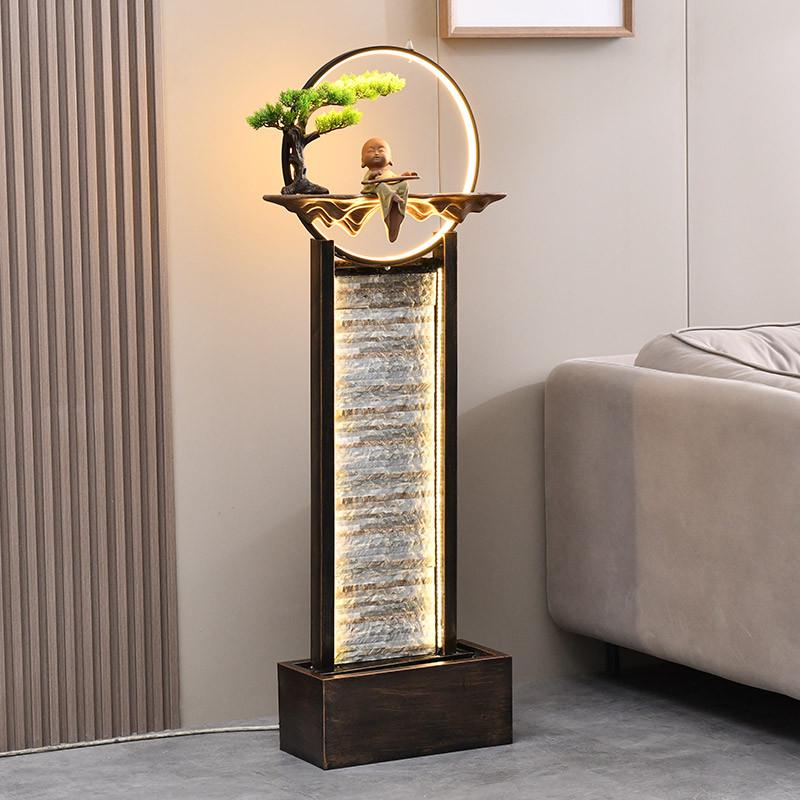 流水摆件中式水循环创意简约客厅办公室电视柜玄关大型装饰品