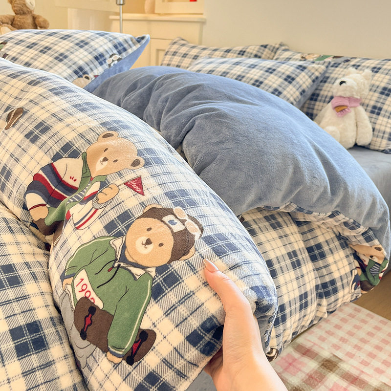 a类牛奶绒被套单件冬季加厚珊瑚绒被罩宿舍单人加绒被套床上用品,床上用品,学生床品套件,淘宝优惠券,粉丝福利购,淘宝优惠卷