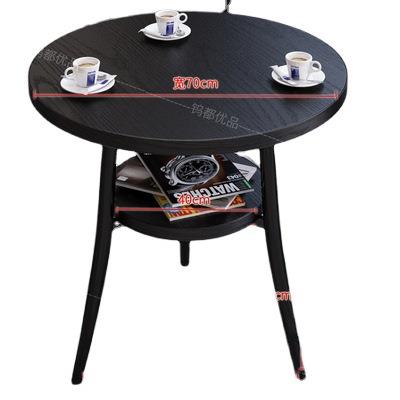 家用创意小圆桌店铺接待时尚桌子饮品店双层桌子厂家直销桌子包邮