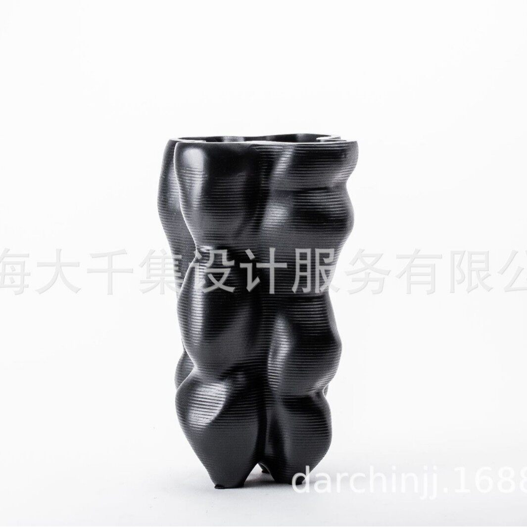 大千集现代风格诧寂肌理果盘花器摆件样板间家居展厅装饰品