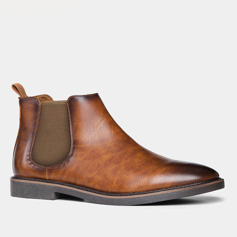 男士切尔西靴复古鞋Men Chelsea Boots Waterproof Leather Shoes