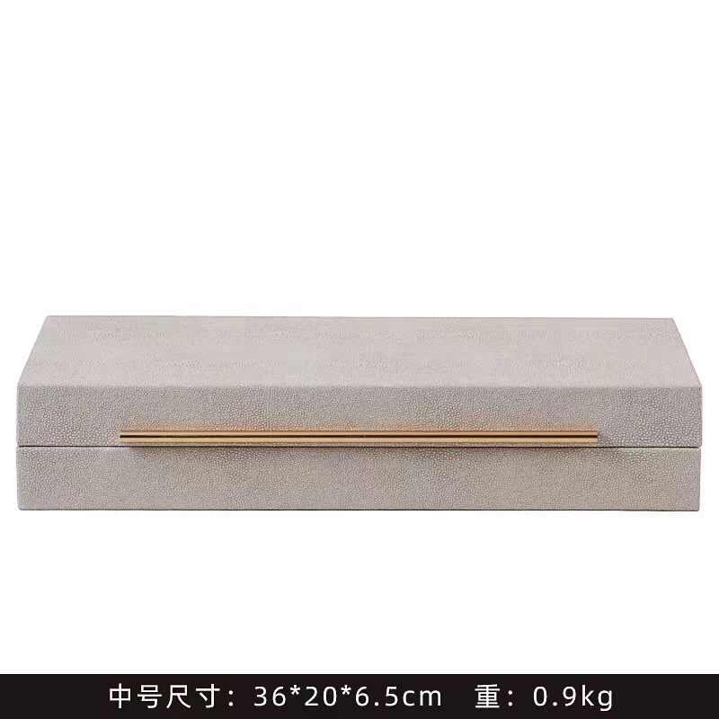 新中式首饰盒三件套皮革珠宝收纳盒样板房梳妆台衣帽间装饰品摆件