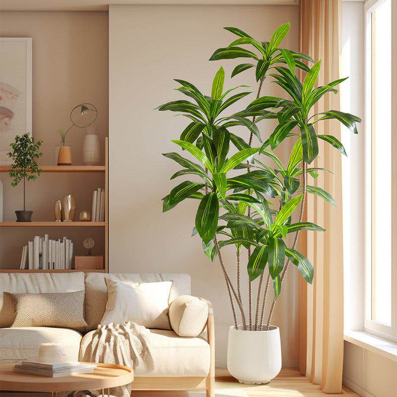 彷真绿色植物高端轻奢巴西木假植物装饰室内客厅彷生落地摆件盆栽