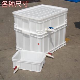 加厚养龟箱塑料养鱼水箱带排水带盖子养殖箱可换水带阀门周转箱龟