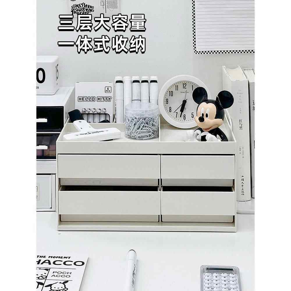 桌面ZA12199收纳盒杂物文具上桌多功能盒子工位办公室式抽屉置书