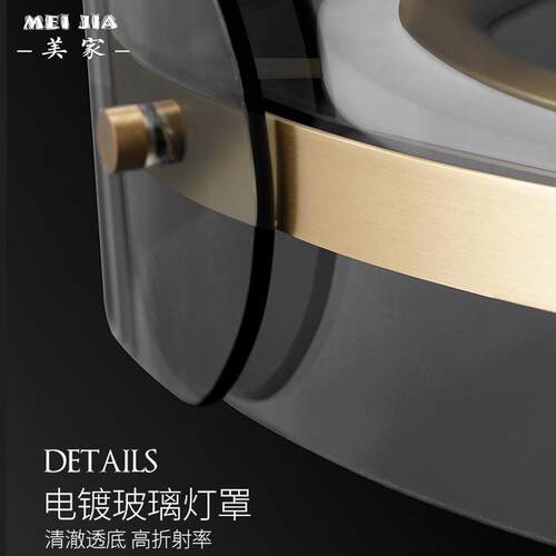 后现代轻奢客厅全铜吊灯圆形设计感客厅卧室房间书房吊灯创意灯具