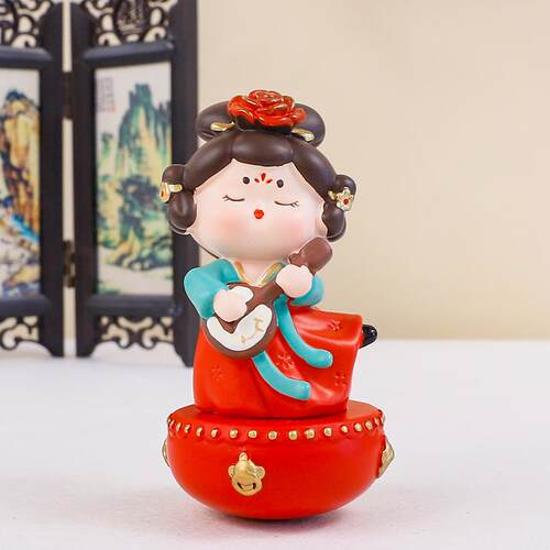 国潮宫廷风唐宫赋不倒翁小姐姐唐仕女古风少女摆件桌面展示柜装饰