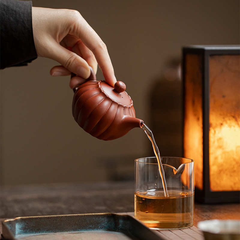 墨己原矿紫砂菊瓣壶功夫茶具球孔过滤家用泡茶壶仿古半手工茶壶