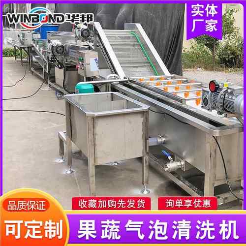 山楂红李气泡清枣洗机HB3500全自动 果蔬清洗设备 苹果子喷淋式清
