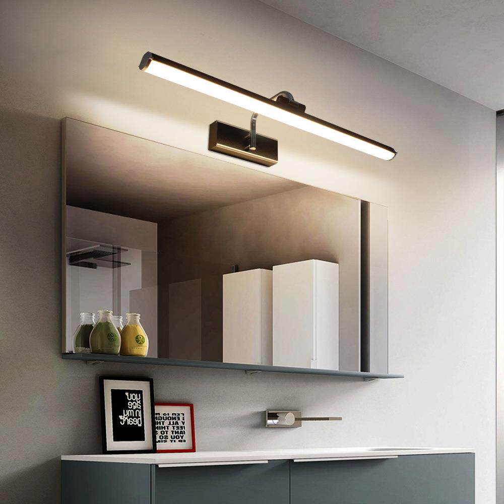 万图轻奢照画灯黑色可调灯头磨砂铝制卫生间化妆补光浴室镜前灯