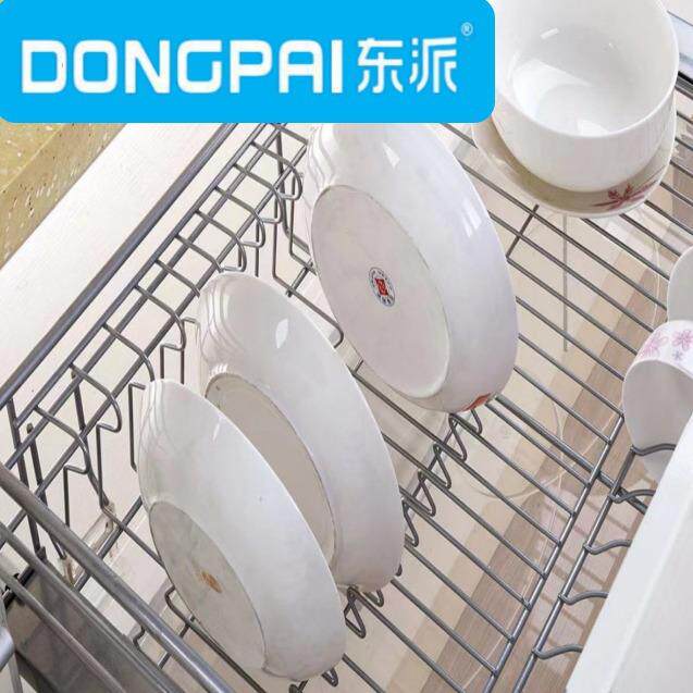 橱柜拉篮DP736A01＋B636A01 600柜圆铁线纳米干镀隐藏式平篮+碗篮
