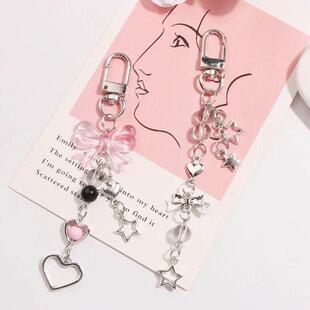 Charm Bow Pendant Y2K Kawaii Keychain Phone Star Goth Heart