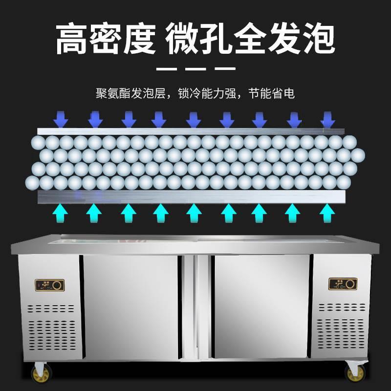 海鲜冷冰冷OXX藏展示柜商用超市不锈钢冰鲜台卧式菜柜冻点柜保台