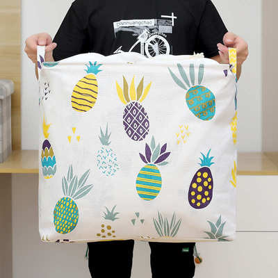 超大收纳筐收口防水防潮被子收纳袋衣物手提棉麻搬家打包袋加厚