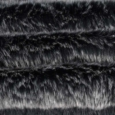 仿兔毛狐狸毛双色长毛绒面料黑褪白大毛皮秋冬落水毛布料