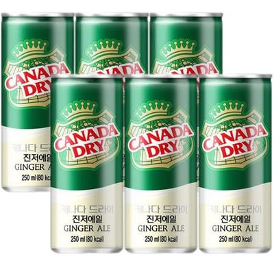 韩国产 加拿大CANADA DRY姜汁汽水干姜水生姜水250ml进口碳酸饮料