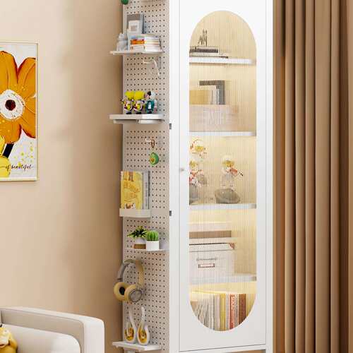 制柜夹缝家用带防尘儿童书架落地CRF置物客厅角落可钢移动门小窄