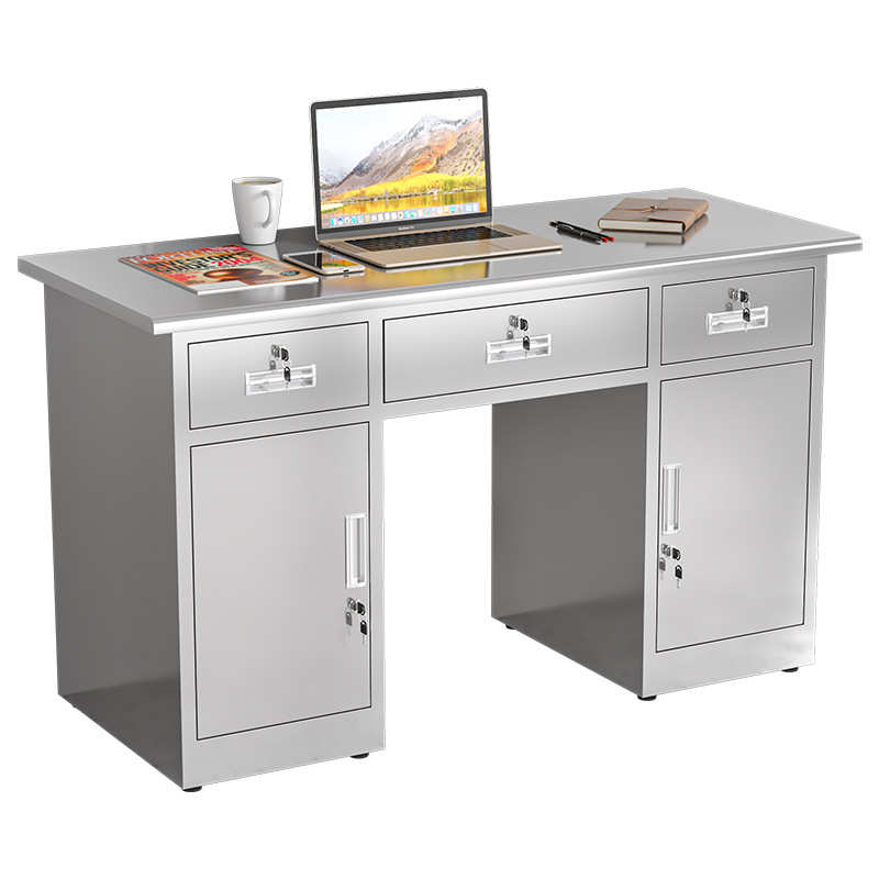 304不锈钢书桌办公桌电脑桌实验室操作台无尘车间工作台带抽屉