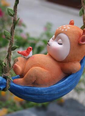 可爱小鹿挂件户外庭院花园林别墅布景观吊件阳台动物装饰摆饰礼物