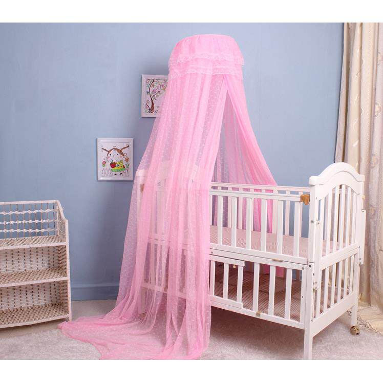 婴儿床蚊帐带支架儿童蚊帐宝宝蚊帐落地夹式婴儿蚊帐罩通用