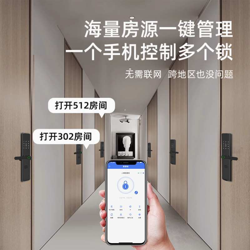 通通锁智能锁密码锁家用门锁防盗门指纹门锁科技侠民宿远程公寓锁