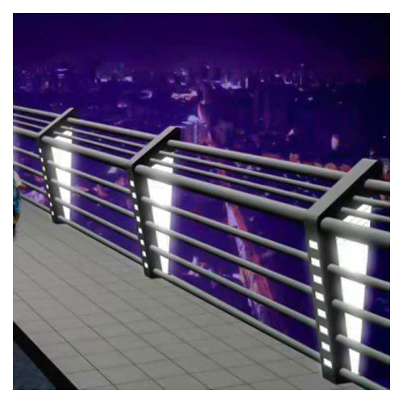 护栏灯光制作 河道灯光铝合金铝合金来栏杆护栏景观 led桥梁 图