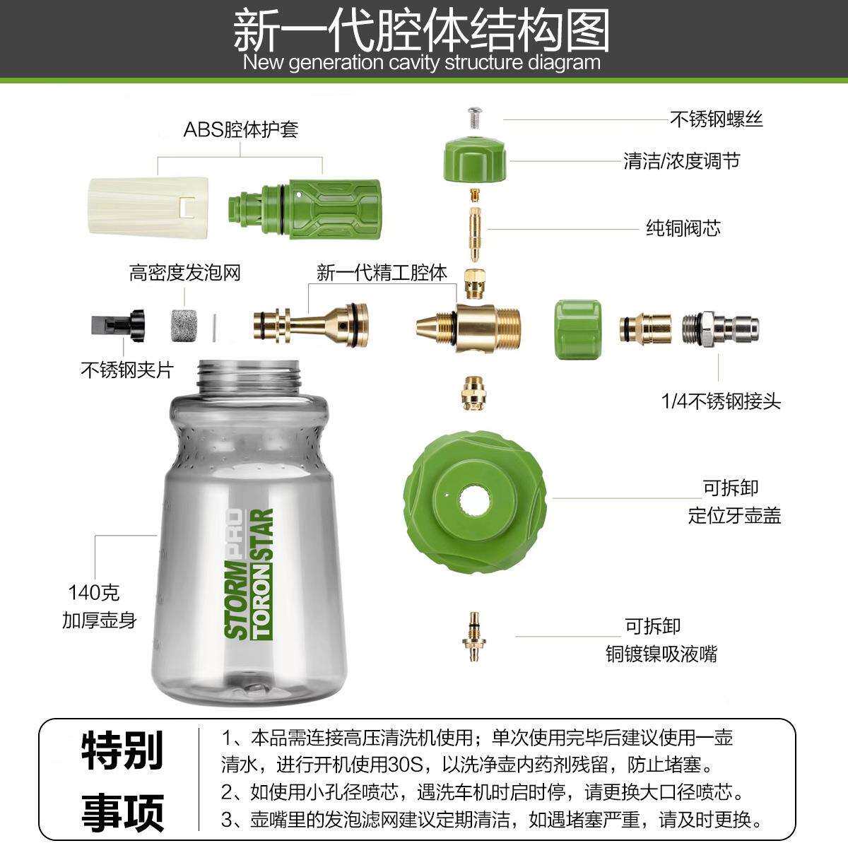 小亿抹茶PA高压洗车机水枪pa壶预洗车液打泡沫喷壶专用刷车特调壶