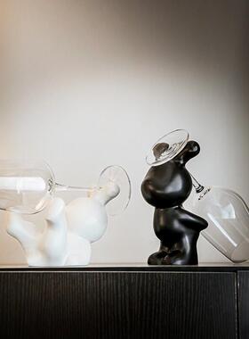 简约现代红酒杯架摆件轻奢办公室客厅玄关电视柜酒店酒柜软装饰品