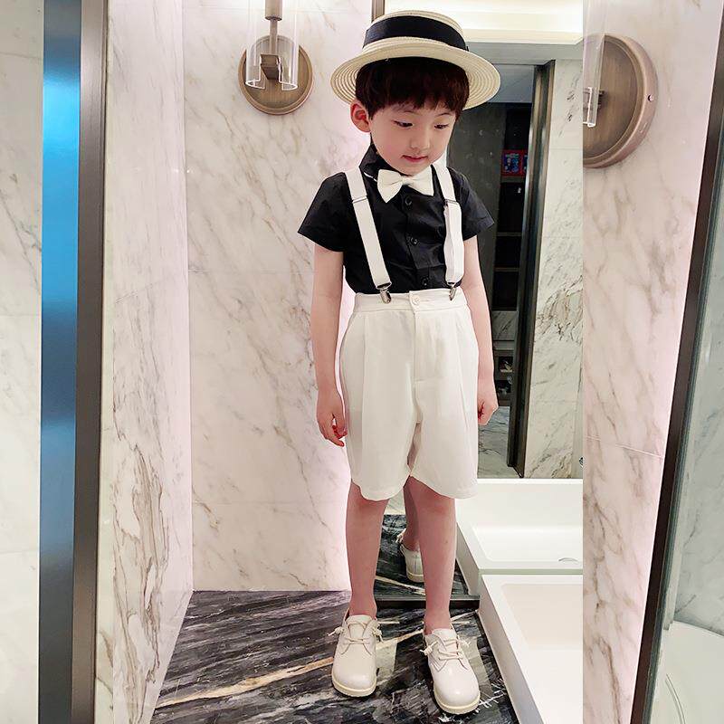 大码19#21#儿童套装男童2025短袖衬衫二件套花童礼服帅气演出服