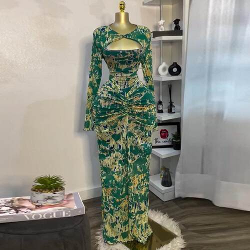 Dress Womens Women Elegant Casual Floral Fitted Ruched