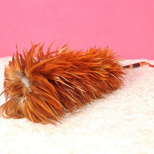 鸡毛掸子伸缩家用扫灰圆头客厅实木把红色不掉毛车用清洁除尘包邮