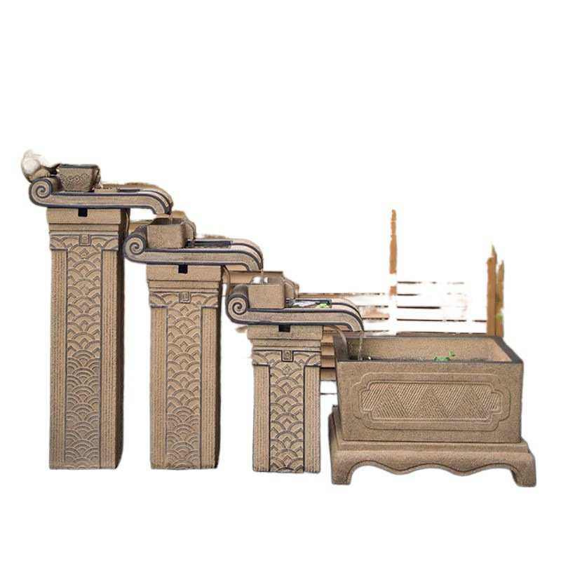 新招摆件流水中式循环水庭院大型miq鱼池阳台景观户外才装饰鱼缸