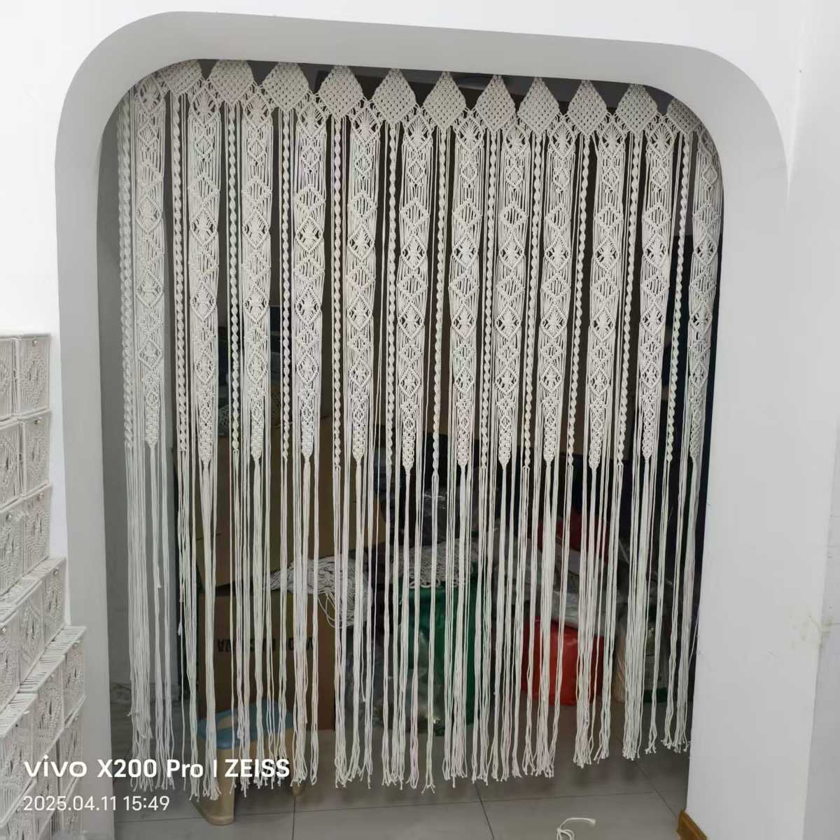 恒泰手工编织门帘窗帘挂毯波玄关隔断线帘家用成品编织窗帘挂帘