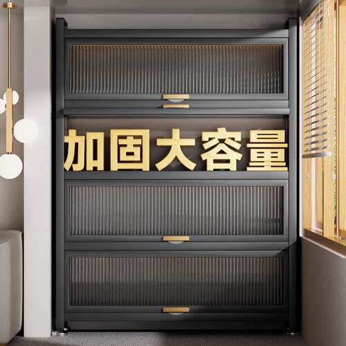 厨房置物架多功能整体橱柜家用落地靠墙一体收纳柜防尘?具车碗盘