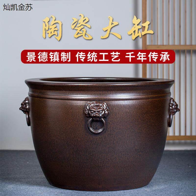 景德镇陶瓷大缸老式狮耳庭院别墅乌龟养鱼缸种树睡莲荷花盆大水缸